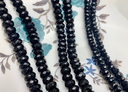 6mm 7mm 8mm 10mm AAA Gorgeous 100% Natural Black Spinel Faceted Rondelle Gemstone Bead Top Quality Black Spinel Beads 8 Inches Strand # 2482
