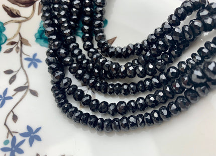 6mm 7mm 8mm 10mm AAA Gorgeous 100% Natural Black Spinel Faceted Rondelle Gemstone Bead Top Quality Black Spinel Beads 8 Inches Strand # 2482