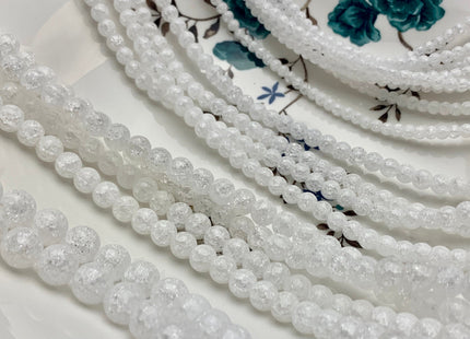 4mm 6mm 8mm 10mm 12mm Round Cracked Clear Rock Crystal Gemstone Beads Natural Clear Rock Crystal Beads Genuine Clear Quartz Beads #2900