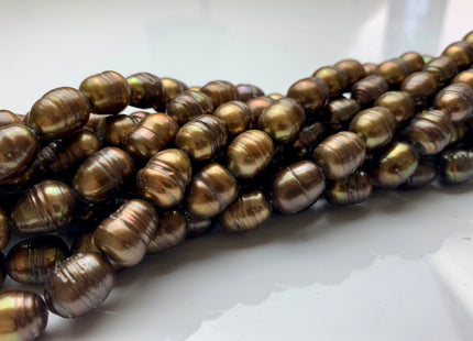11x14 mm Copper Color Freshwater Rice/Oval Pearls Genuine Copper Color Rice/Oval Freshwater Pearls #1670