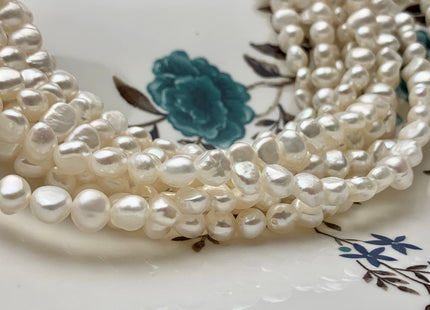 WHOLESALE 6-7 mm AAA Freshwater Pearl Nugget Freshwater Pearl Beads Genuine Natural White High Luster Pearls #1351