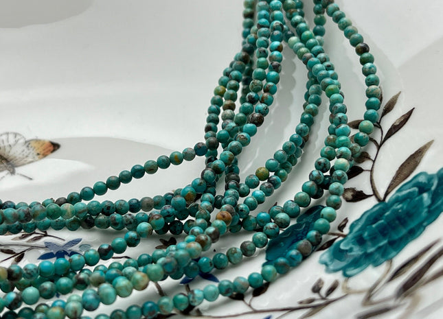 2.5 mm 100% All Natural Smooth Round Turquoise Gemstones Multi Color Brown Blue Green Color Turquoise Beads #4107