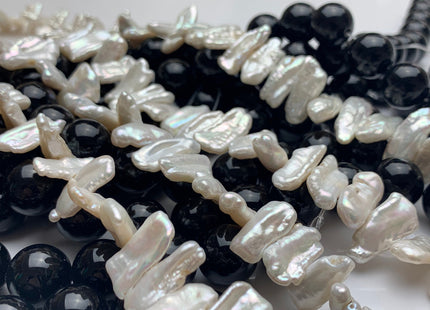 7 x 20-22 mm Natural White Biwa Stick Freshwater Pearl Beads, Genuine Cultured Center Drilled Pearl Beads,Natural Pearl Beads #566