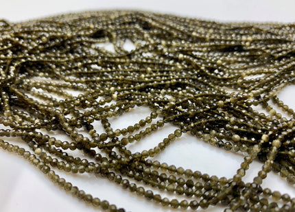 BEST DEAL 2.5 mm AAA Faceted Round Gold Obsidian Gemstone Beads Genuine Natural Gold Sheen Obsidian Loose Beads 13 Inches Strand #2501