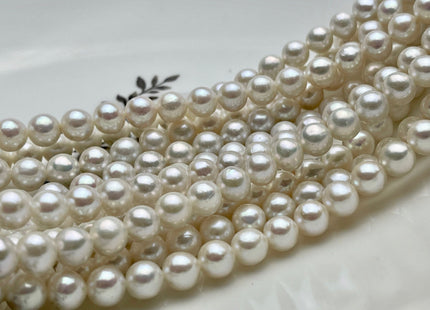 7 mm AAAA Rare Natural White Round Edison Pearls Genuine Large Hole High Luster Pearl Beads Hole Size 1.5mm 2.1mm 57-58 Beads #P1681