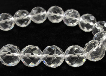 6mm 8mm 10mm AAA Round Faceted Clear Quartz Gemstone Beads Genuine Clear Rock Crystal Quartz Beads #494