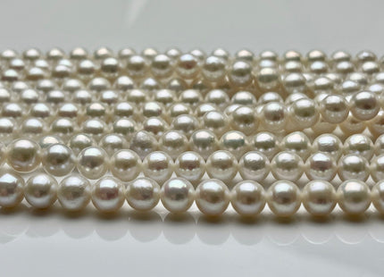 7 mm AAAA Rare Natural White Round Edison Pearls Genuine Large Hole High Luster Pearl Beads Hole Size 1.5mm 2.1mm 57-58 Beads #P1681
