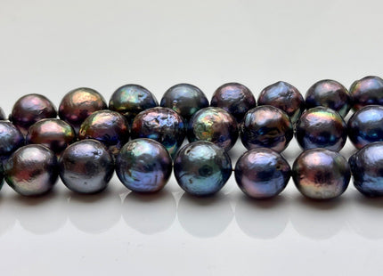 13-17 mm AA Peacock Edison Baroque Pearls Off-Round Shape Genuine High Luster Rainbow Peacock Color Edison Pearl Beads 27 Beads #P1712