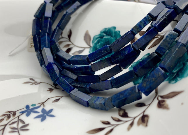 4-5x13 mm Cuboid Tube Shape Dark Blue Color Lapis Gemstone Beads Dark Blue Lapis Loose Beads 15.5 Inches Strand #2960