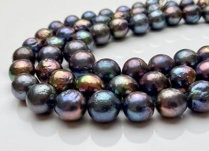 13-17 mm AA Peacock Edison Baroque Pearls Off-Round Shape Genuine High Luster Rainbow Peacock Color Edison Pearl Beads 27 Beads #P1712