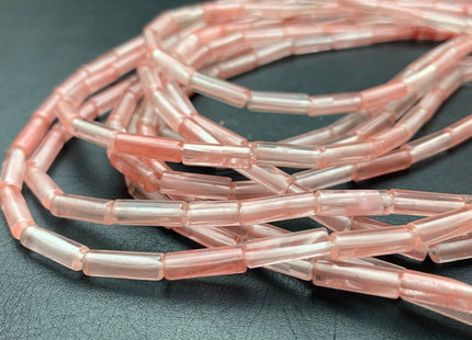 4x13-14 mm Tube Shape Natural Watermelon Quartz Gemstone Beads Genuine Pink Quartz Gemstones Loose Beads 15.5 Inches Strand #2991