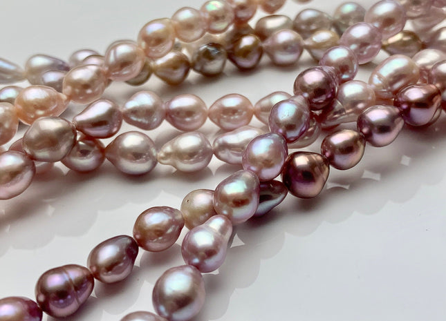 7x8.5 mm AAAA Natural Pink/Mauve/Gray High Luster Baby Edison Baroque Freshwater Pearls Beads Genuine Quality Tear Drop Edison Pearl #P1667