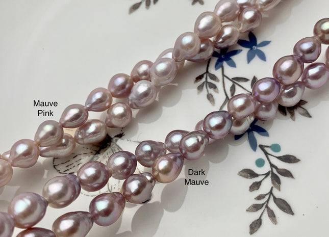 7x8.5 mm AAAA Natural Pink/Mauve/Gray High Luster Baby Edison Baroque Freshwater Pearls Beads Genuine Quality Tear Drop Edison Pearl #P1667