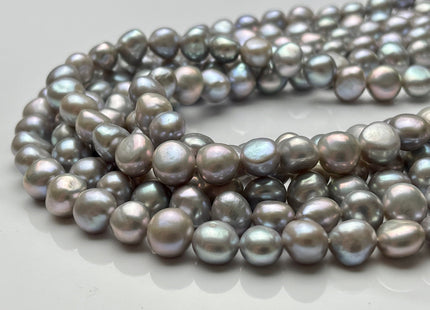 9-10 mm AAA High Luster Gray Color Potato Nugget Freshwater Pearl Beads Genuine Gray Color Cultured Freshwater Pearl Nuggets #1225