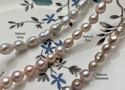 7x8.5 mm AAAA Natural Pink/Mauve/Gray High Luster Baby Edison Baroque Freshwater Pearls Beads Genuine Quality Tear Drop Edison Pearl #P1667