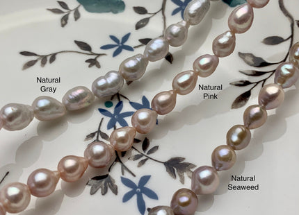 7x8.5 mm AAAA Natural Pink/Mauve/Gray High Luster Baby Edison Baroque Freshwater Pearls Beads Genuine Quality Tear Drop Edison Pearl #P1667
