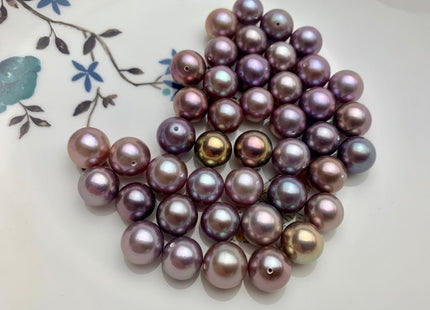 ONE Piece AAAAA 10-11 mm Top Quality Super High Luster Half Drilled Round Edison Pearl Natural Very Rare Purple Mauve Edison Pearls #P1152