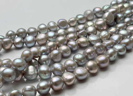 9-10 mm AAA High Luster Gray Color Potato Nugget Freshwater Pearl Beads Genuine Gray Color Cultured Freshwater Pearl Nuggets #1225