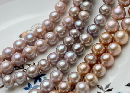 8.5-10mm AAA Half Strand Large Hole Rare Multi Mauve Pink Edison Baroque Pearl Beads Hole Size 2.2 Edison Pearl 21 Pieces #P1972