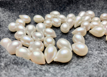 One Piece AAA 9.5-10x12-14 mm Top Quality High Luster Tear Drop Half Drilled Freshwater Pearl Genuine Natural White Freshwater Pearls #1638