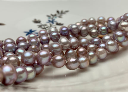 40 Inches Hand Knotted 7 mm Potato Natural White/Light Pink/Blush Pink/Mauve Pink Color Freshwater Pearl Long Necklace #P1093
