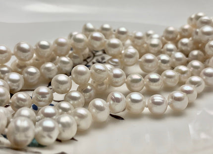 40 Inches Hand Knotted 7 mm Potato Natural White/Light Pink/Blush Pink/Mauve Pink Color Freshwater Pearl Long Necklace #P1093