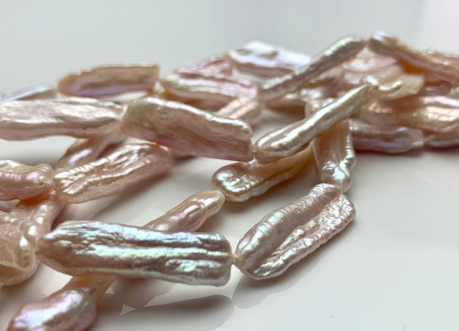 8x23 mm AAA Natural Pink Biwa Stick Freshwater Pearls, Genuine Natural Pink Pearl, Irregular Natural Freshwater Biwa Stick Pearls #1163