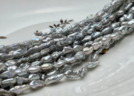 5-6x8-15 mm AAA Gray Color Keshi Nugget Freshwater Pearl Beads Very Rare Genuine Freshwater High Luster Tiny Keshi Rice Nugget Pearls #P1888