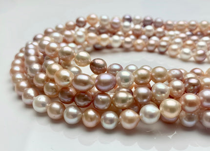 7 mm 8 mm AAA Rare Mixed Natural White Mauve Pink Baroque Edison Pearl Genuine Top Quality Natural Edison Pearl Beads 45 Pieces #P1208