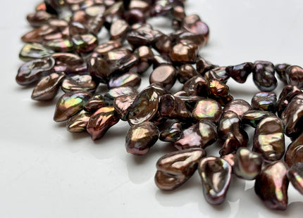 6-8x7-15 mm AA Copper Brown Color Top Drilled Keshi Freshwater Pearl Beads Genuine Freshwater Keshi Pearls #P1563