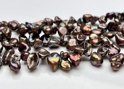 6-8x7-15 mm AA Copper Brown Color Top Drilled Keshi Freshwater Pearl Beads Genuine Freshwater Keshi Pearls #P1563