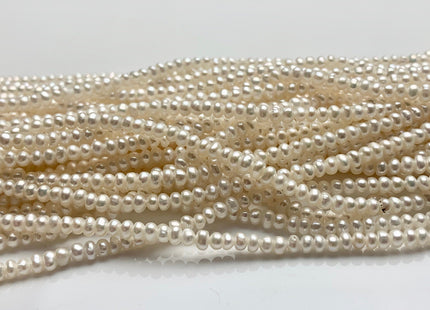 1.5x2.5-3 mm AAAA Natural White Tiny Freshwater Pearl Roundel/Button Shape Genuine Top Quality Freshwater Seed Potato Pearl Beads #P1590