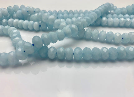 5x8 mm AAA Natural Color Faceted Rondelle Aquamarine Gemstone Beads Natural Blue Micro Faceted Rondelle Aquamarine Gemstone Beads # 2327
