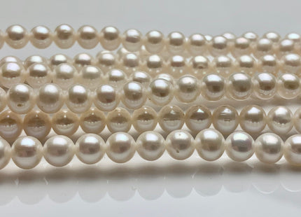 WHOLESALE 6-6.5 mm AAA Natural White Off Round Freshwater Pearls Genuine High Luster Smooth And Round White Freshwater Pearl Beads #P1604