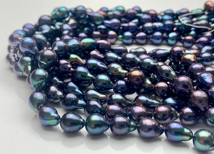 6.5-8x8-11 mm AAA Rainbow Peacock Edison Baroque Freshwater Pearl Tear Drop Shape Bead Genuine High Luster Top Quality Edison Pearls #P1017