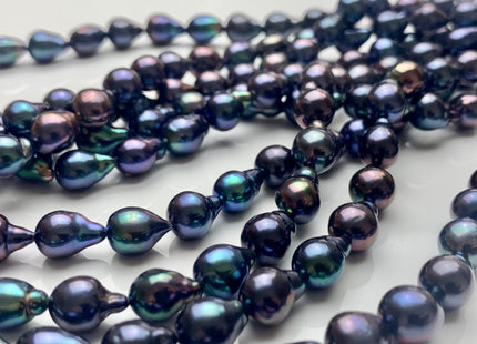 6.5-8x8-11 mm AAA Rainbow Peacock Edison Baroque Freshwater Pearl Tear Drop Shape Bead Genuine High Luster Top Quality Edison Pearls #P1017