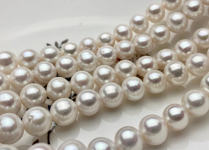 10 mm AAA Natural White Round Freshwater Pearls Genuine High Luster Natural Lustrous Cultured Freshwater Pearls 40-42 Pieces #P1326
