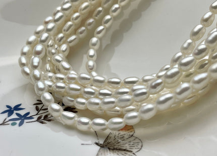 5.5x7.5 mm AAA Large Hole Rice / Oval Freshwater Pearl Hole Size 1.8mm Genuine Freshwater Pearls Large Hole Natural White Rice Pearl #1085