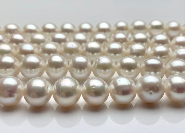 10 mm AAA Natural White Round Freshwater Pearls Genuine High Luster Natural Lustrous Cultured Freshwater Pearls 40-42 Pieces #P1326