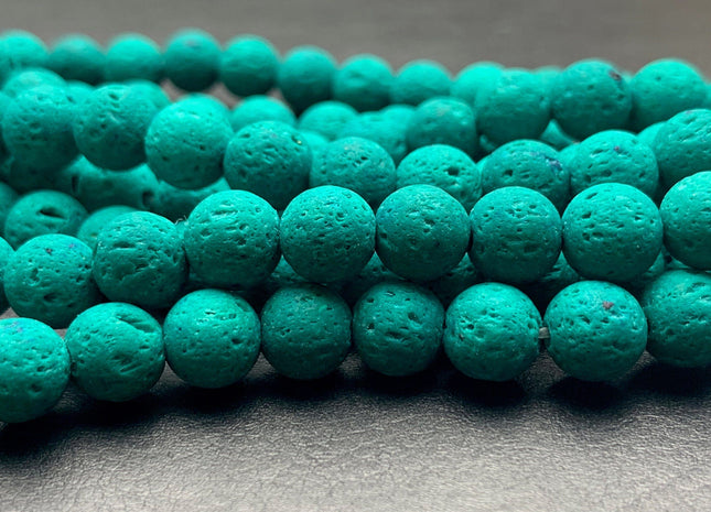 6mm 8mm 10mm Lava Round Beads Dark Green Color Organic Volcanic Rock Stone Beads 15.5 Inches Strand #2896