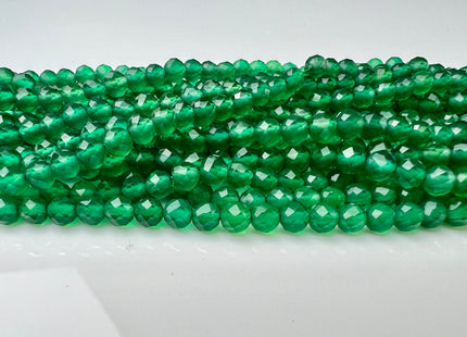3 mm 4 mm 6 mm AAA Faceted Round Green Onyx Gemstone Beads Top Quality Micro Faceted Green Onyx Gemstone Loose Beads 14.5 Inches #4205