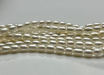 5.5x7.5 mm AAA Large Hole Rice / Oval Freshwater Pearl Hole Size 1.8mm Genuine Freshwater Pearls Large Hole Natural White Rice Pearl #1085