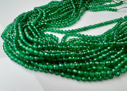 3 mm 4 mm 6 mm AAA Faceted Round Green Onyx Gemstone Beads Top Quality Micro Faceted Green Onyx Gemstone Loose Beads 14.5 Inches #4205