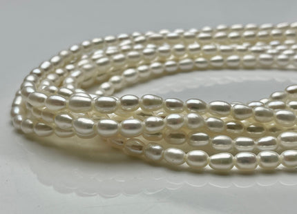 5.5x7.5 mm AAA Large Hole Rice / Oval Freshwater Pearl Hole Size 1.8mm Genuine Freshwater Pearls Large Hole Natural White Rice Pearl #1085