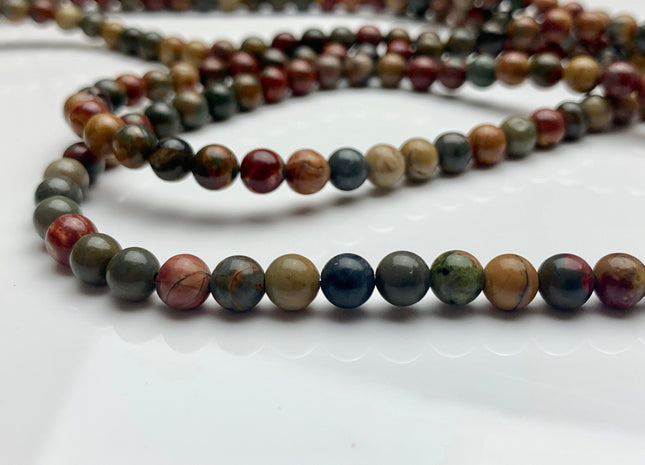 4mm 6mm 8mm 10mm AAA Smooth Round Natural Red Creek Jasper Gemstone Beads Multi Red Green Brown Color Jasper Loose Beads #2297
