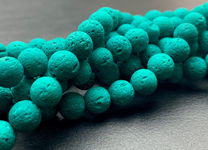 6mm 8mm 10mm Lava Round Beads Dark Green Color Organic Volcanic Rock Stone Beads 15.5 Inches Strand #2896