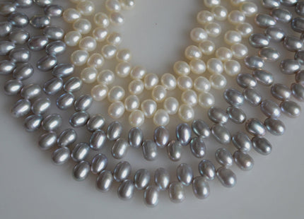 6x6-7mm Drop Shape & 8-10x6mm Oval Shape Top Drilled Freshwater Pearl Beads Dancing Genuine Cultured Freshwater Pearls #757
