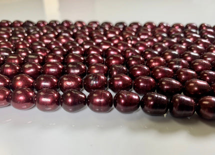 10x12 mm AA Mahogany Color Rice / Oval Shape Freshwater Pearl Beads Genuine Freshwater Rice Pearls Rare Burgundy Red Color High Luster #1148