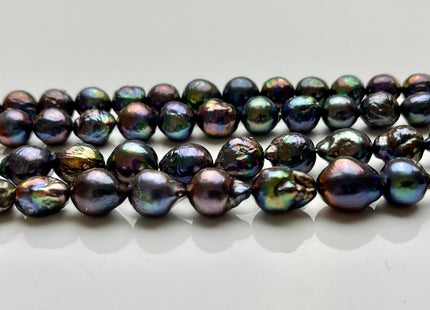 10-11 mm AAA Potato or Teardrop Peacock Baroque Freshwater Cultured Baroque Edison Pearls Rare Peacock Color Freshwater Pearl Beads #P1953