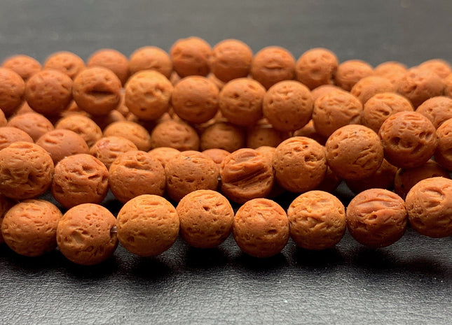 6mm 8mm 10mm Lava Round Beads Brown Color Organic Volcanic Rock Stone Beads 15.5 Inches Strand #2892